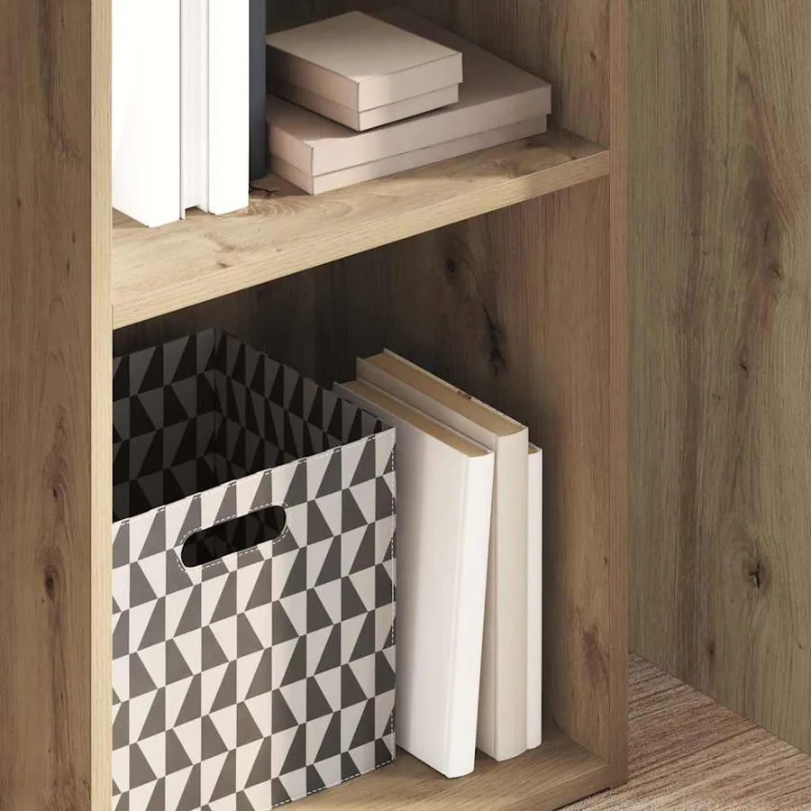 Bibliothèque chêne artisanal 40x30x152 cm bois d'ingénierie - 3