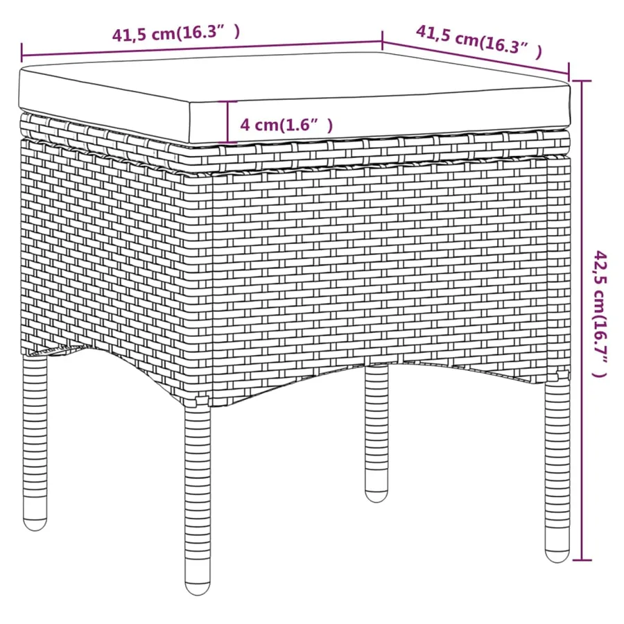 Ensemble à manger de jardin 5 pcs Résine tressée et acacia Noir - 11