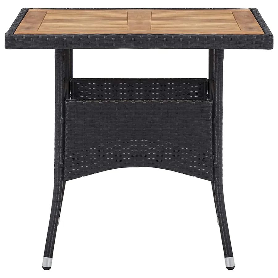 Ensemble à manger de jardin 5 pcs Résine tressée et acacia Noir - 4