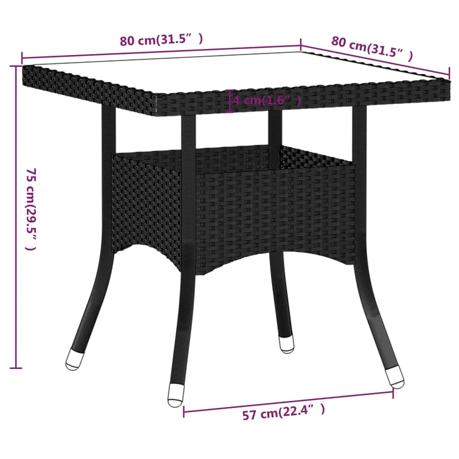 Ensemble à manger de jardin 5 pcs Résine tressée et acacia Noir - 9