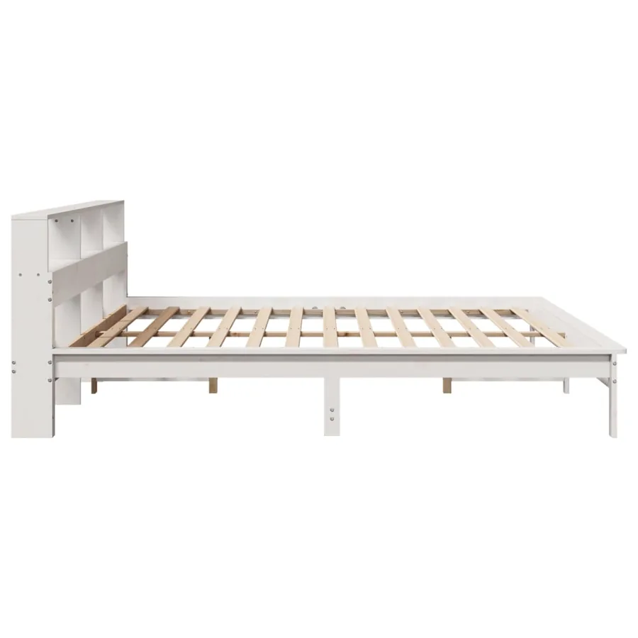 Cadre de lit sans matelas blanc 180x200 cm bois massif de pin - 5