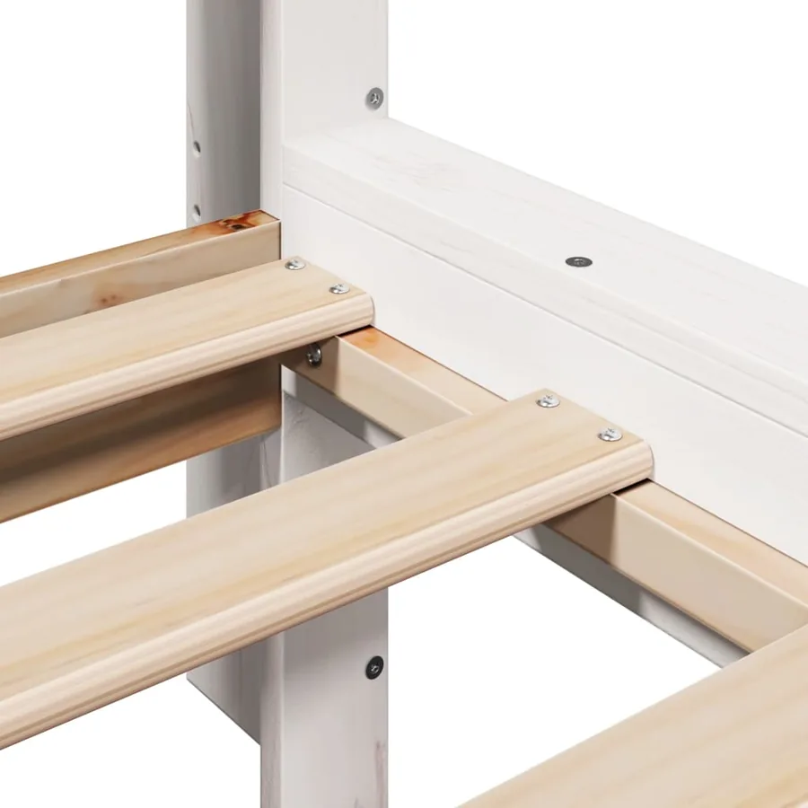 Cadre de lit sans matelas blanc 180x200 cm bois massif de pin - 7