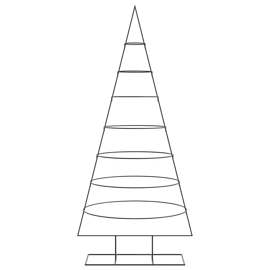 Arbre de Noël en métal pour décoration noir 210 cm - 3