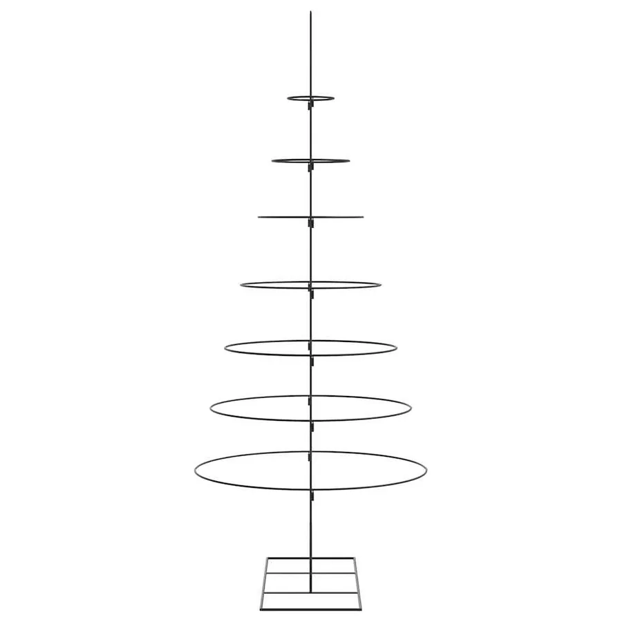 Arbre de Noël en métal pour décoration noir 210 cm - 4