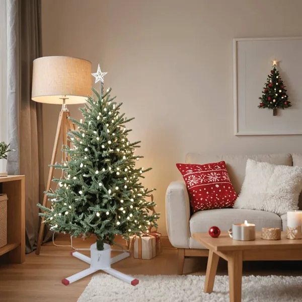 Support de sapin de Noël blanc 61x61x15,5 cm