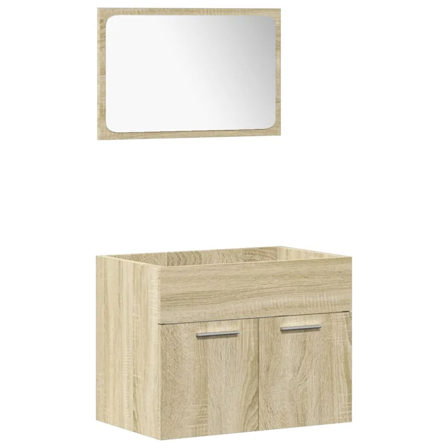 Ensemble de meubles de salle de bain 4 pcs chêne sonoma - 4