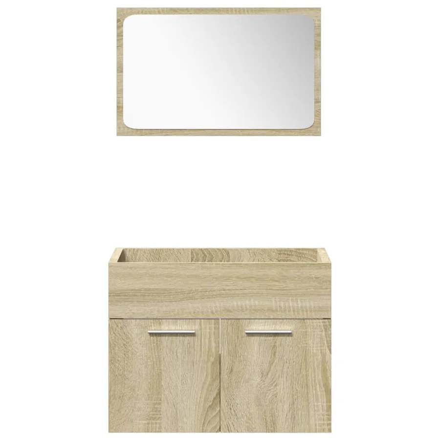 Ensemble de meubles de salle de bain 4 pcs chêne sonoma - 5