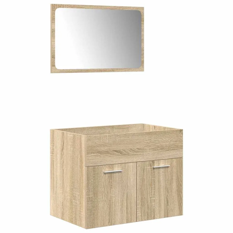 Ensemble de meubles de salle de bain 4 pcs chêne sonoma - 6