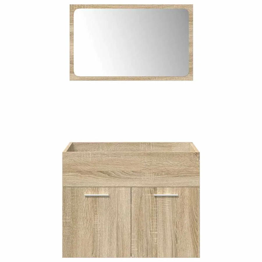 Ensemble de meubles de salle de bain 4 pcs chêne sonoma - 9
