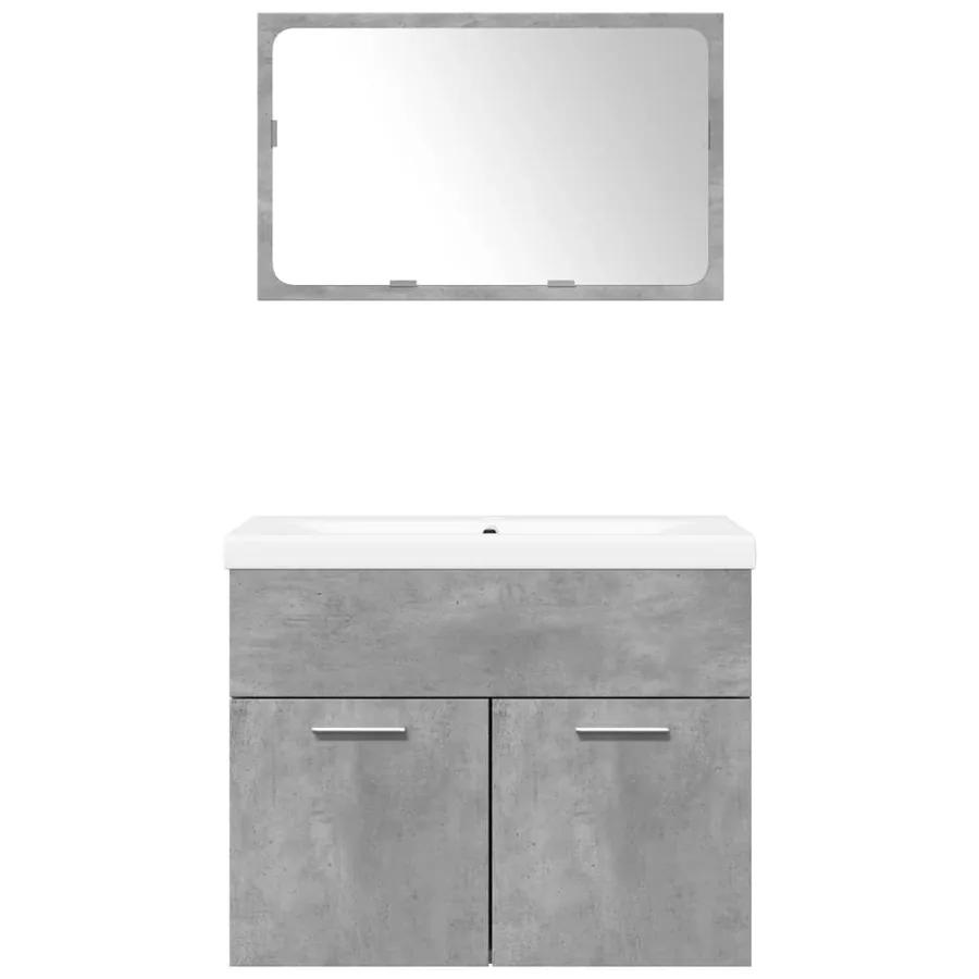 Ensemble de meubles de salle de bain 3 pcs gris béton - 3