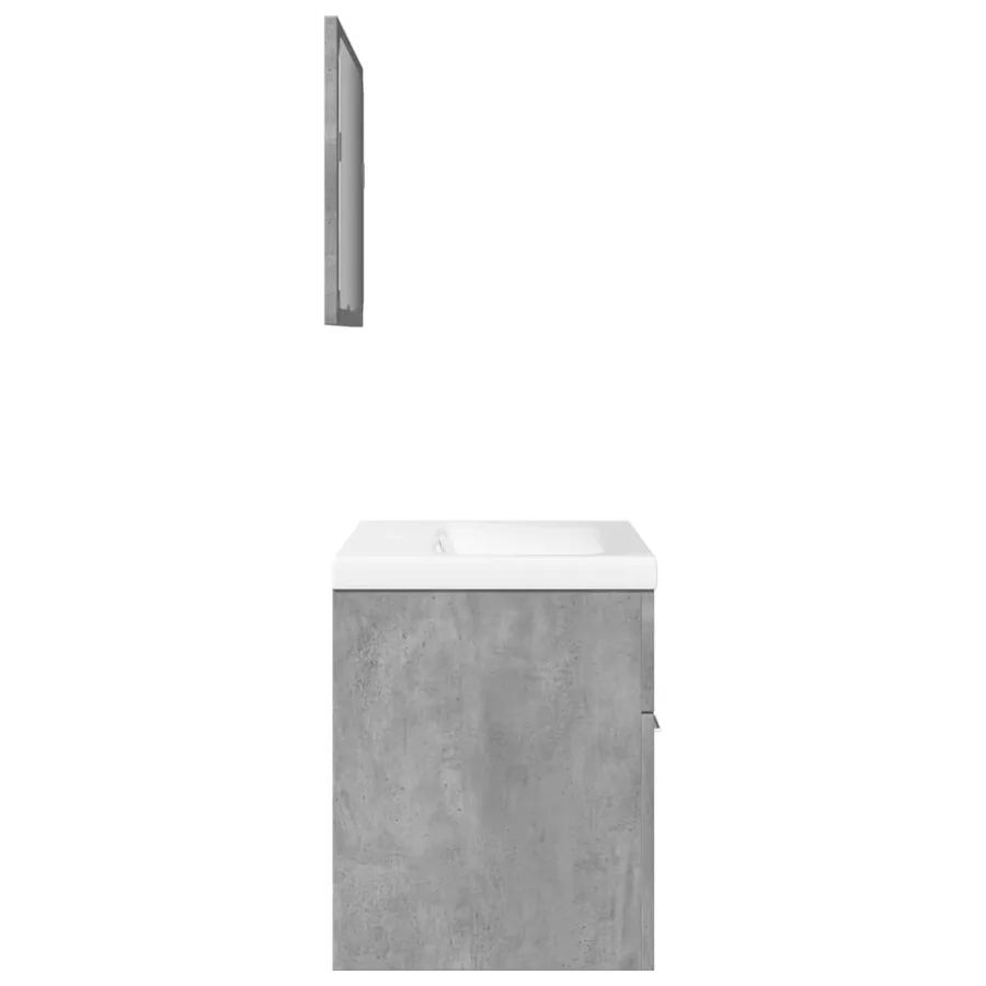 Ensemble de meubles de salle de bain 3 pcs gris béton - 4