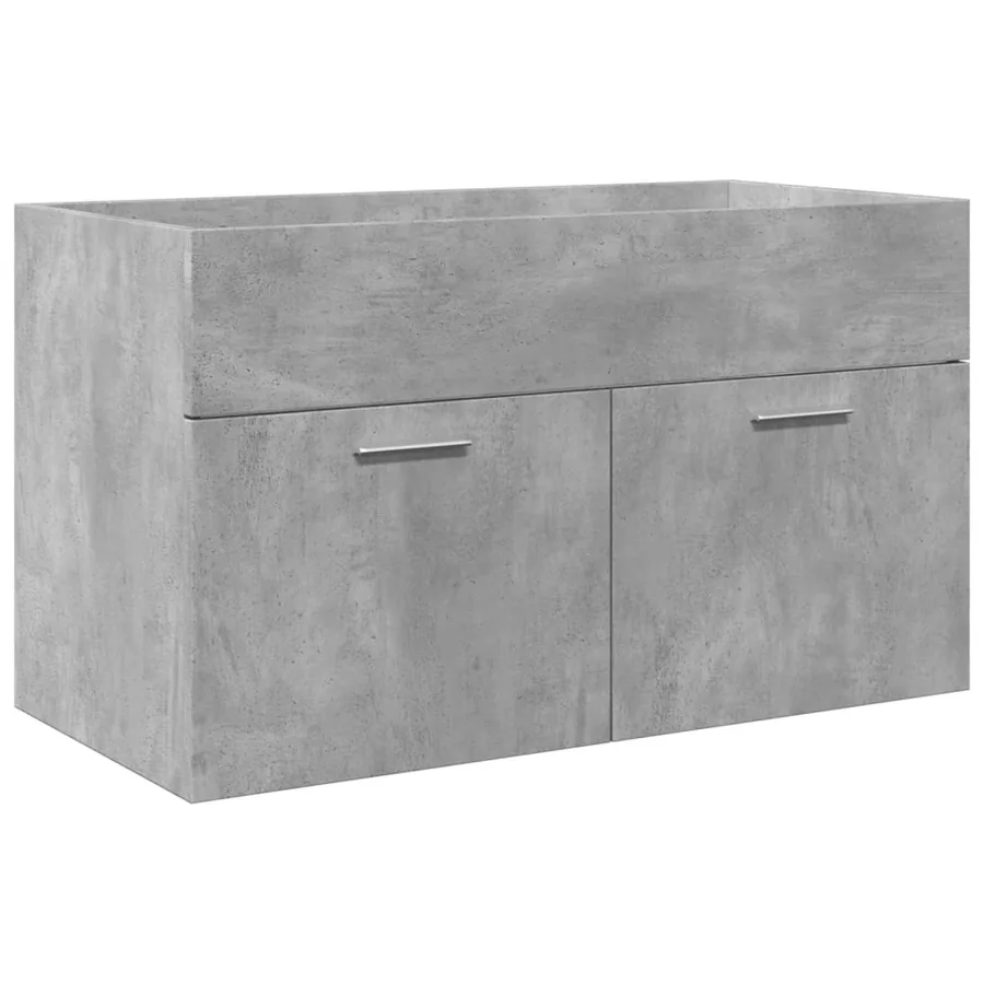 Ensemble de meubles de salle de bain 3 pcs gris béton - 7
