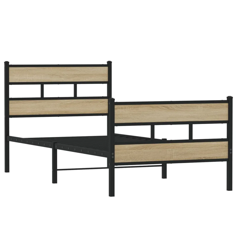 Cadre de lit en métal sans matelas chêne sonoma 80x200 cm - 3