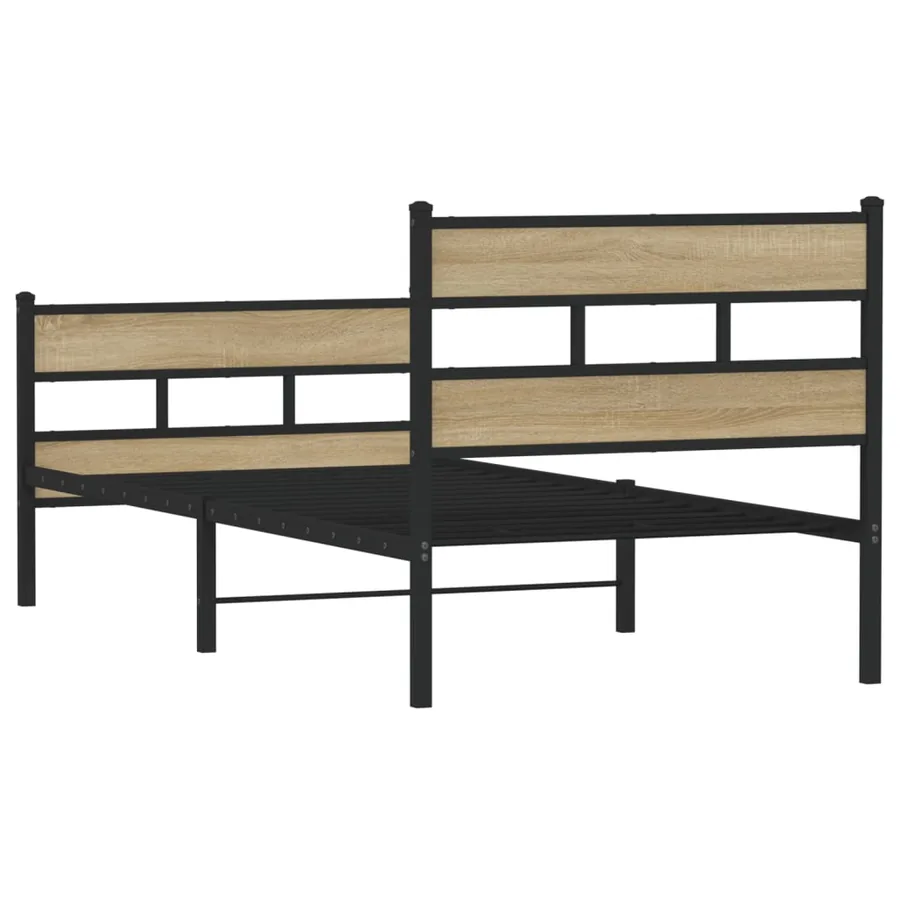 Cadre de lit en métal sans matelas chêne sonoma 80x200 cm - 6