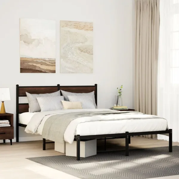 Cadre de lit sans matelas avec tête de lit 140x190 cm