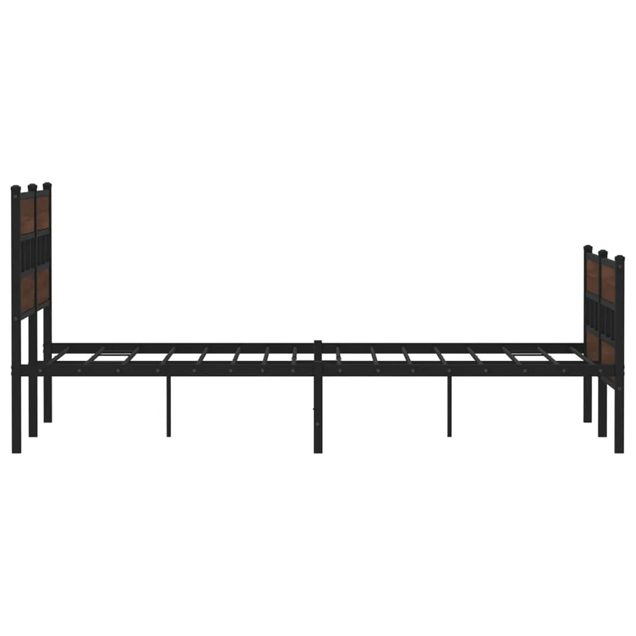 Cadre de lit en métal sans matelas chêne marron 150x200 cm - 5