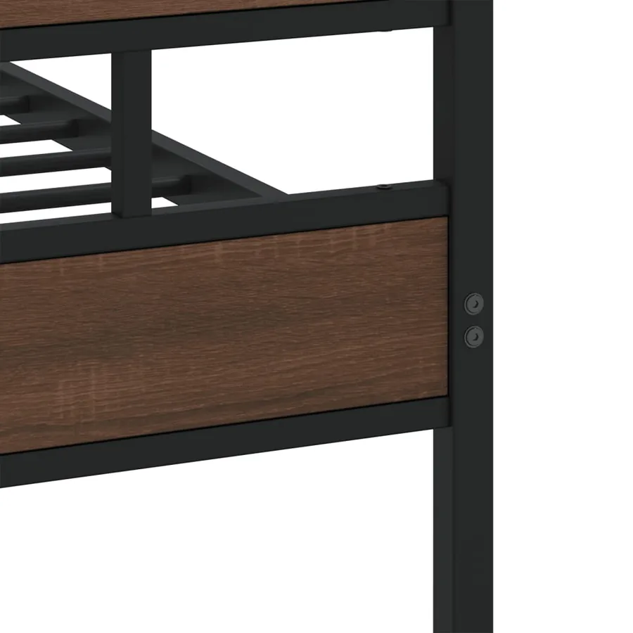 Cadre de lit en métal sans matelas chêne marron 150x200 cm - 7