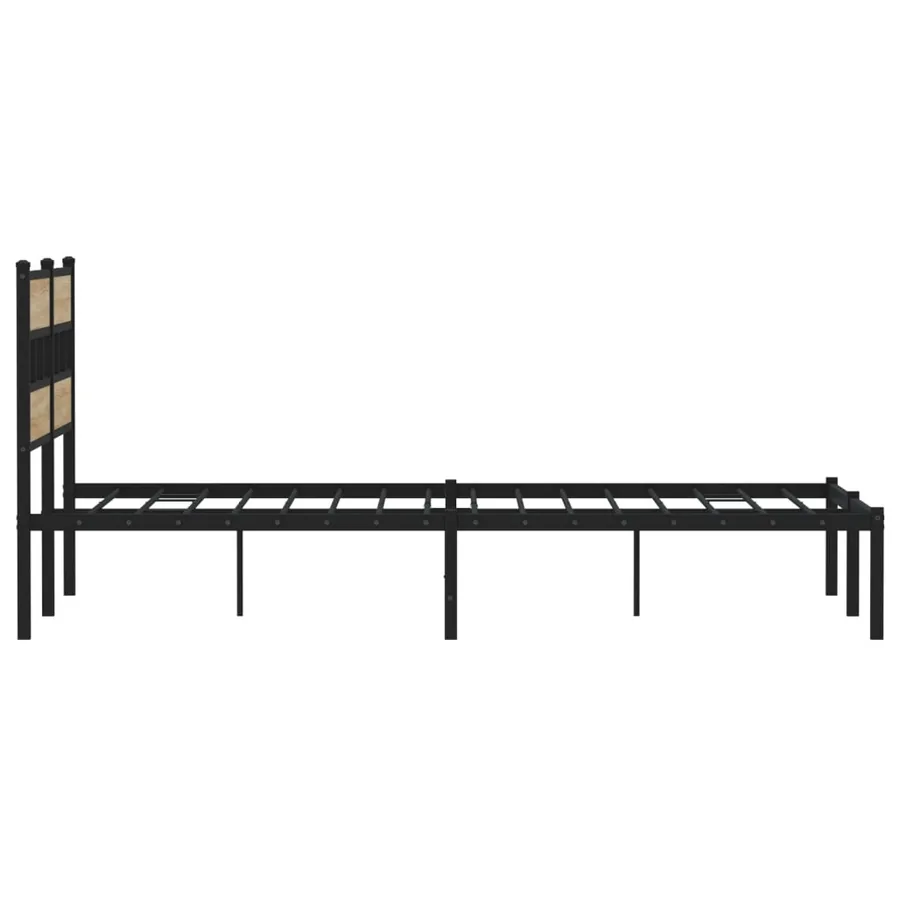 Cadre de lit en métal sans matelas chêne sonoma 160x200 cm - 5