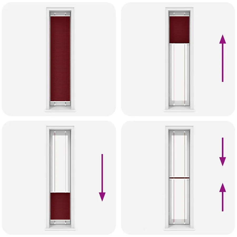 Store plissé rouge bordeaux 50x200 cm largeur du tissu 49,4 cm - 5