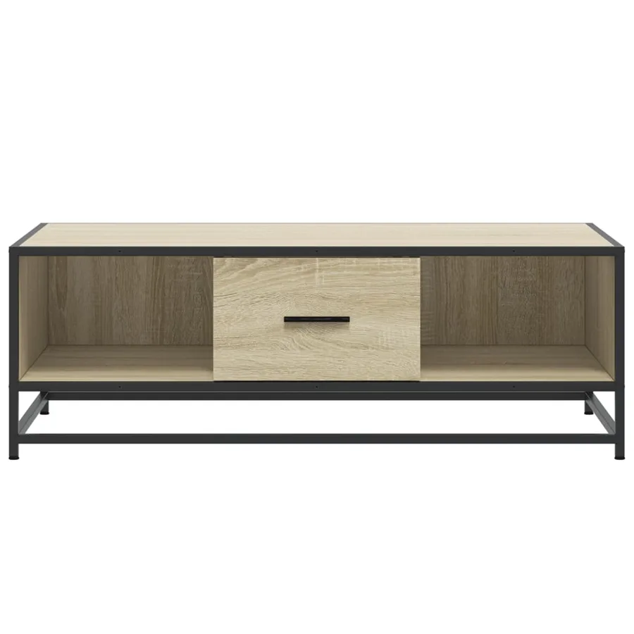 Table basse chêne sonoma 100x57x35cm bois d'ingénierie et métal - 5