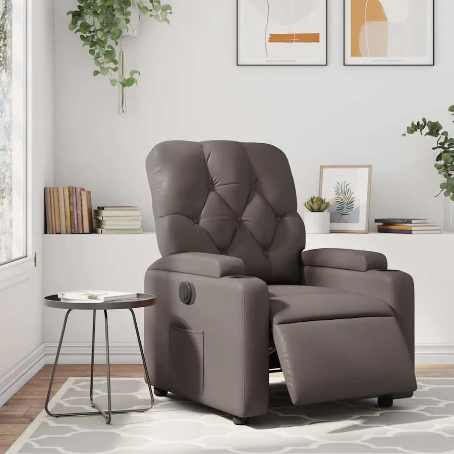 Fauteuil inclinable électrique Marron Similicuir - 15