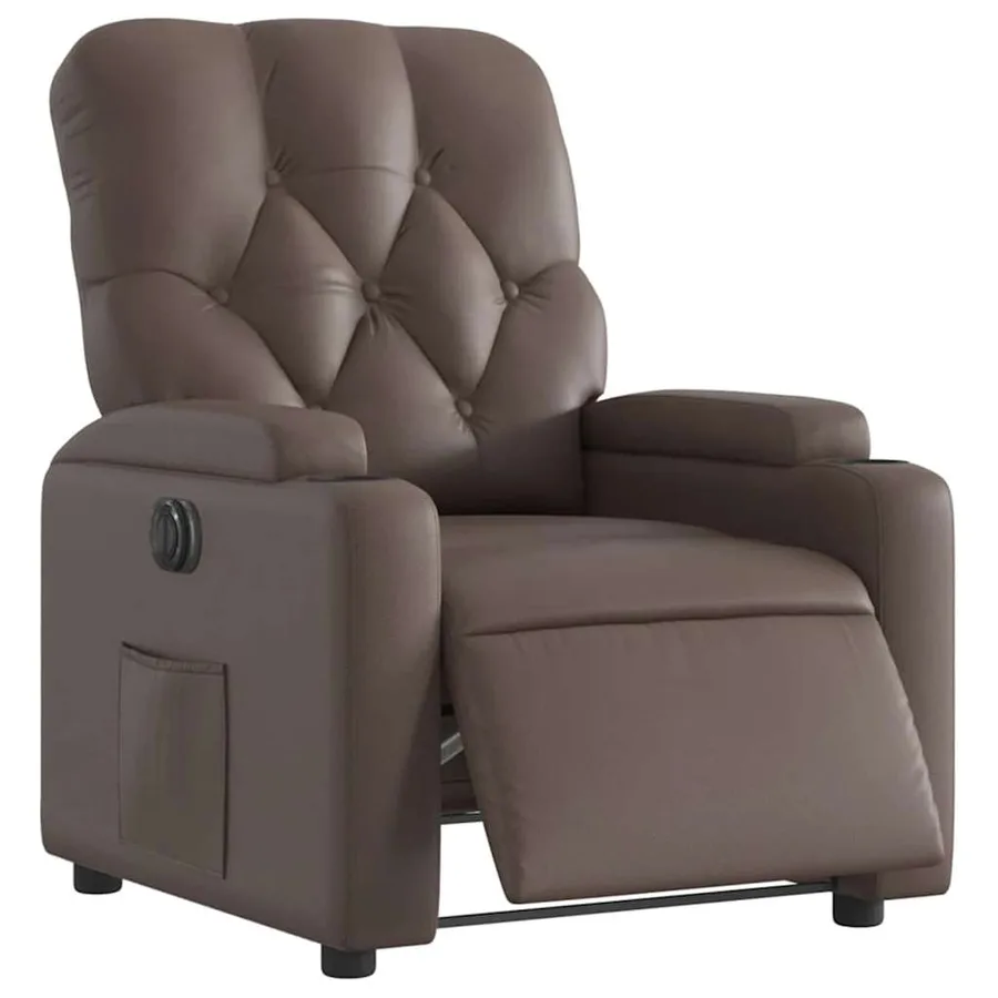 Fauteuil inclinable électrique Marron Similicuir - 3