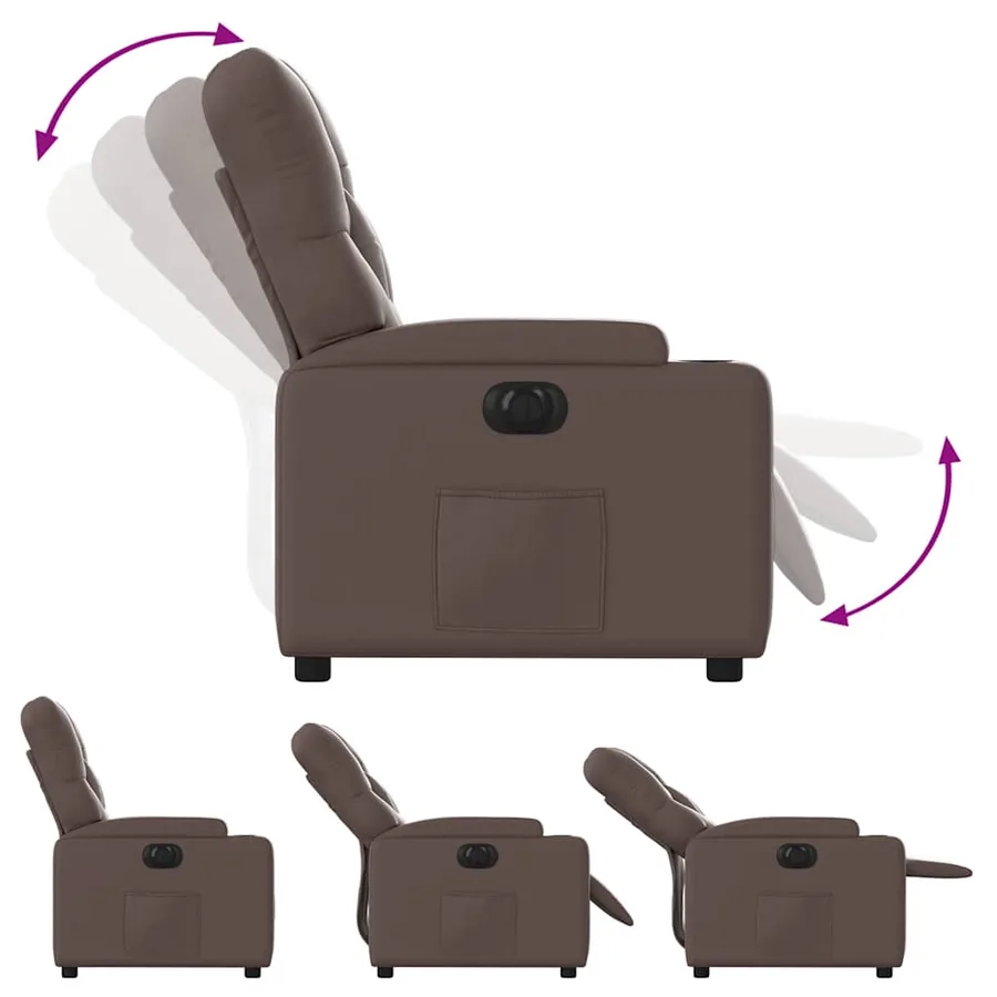 Fauteuil inclinable électrique Marron Similicuir - 7