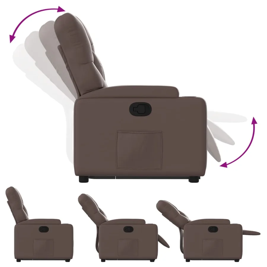 Fauteuil inclinable marron similicuir - 6