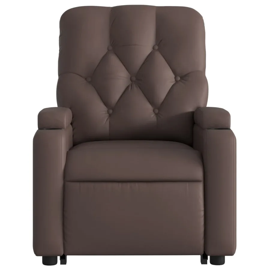 Fauteuil inclinable marron similicuir - 8