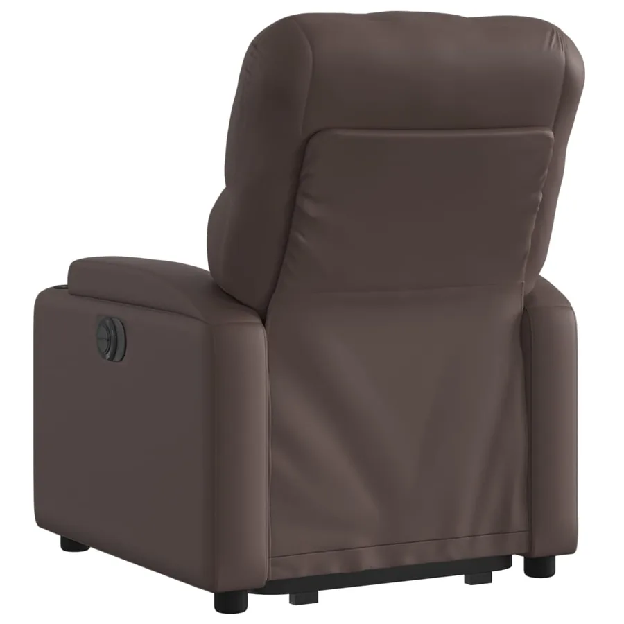 Fauteuil inclinable électrique marron similicuir - 4
