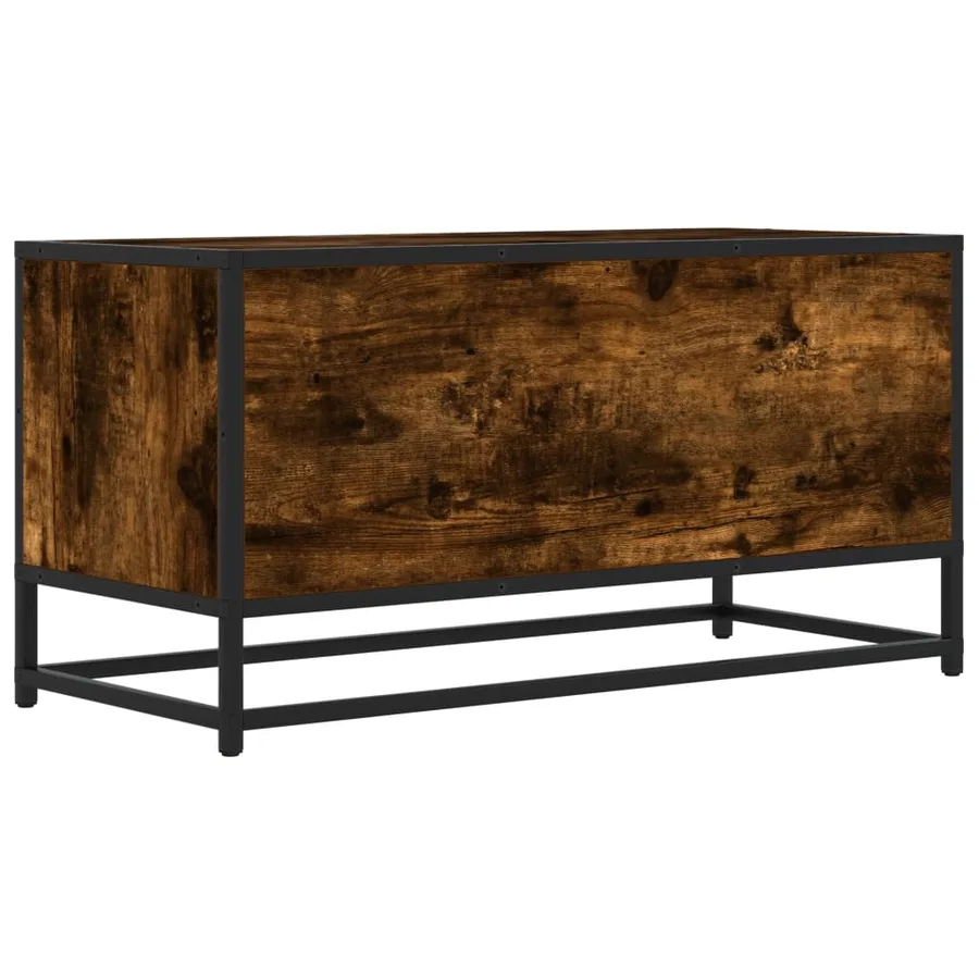 Meuble TV chêne fumé 80x34,5x40 cm bois d'ingénierie et métal - 6