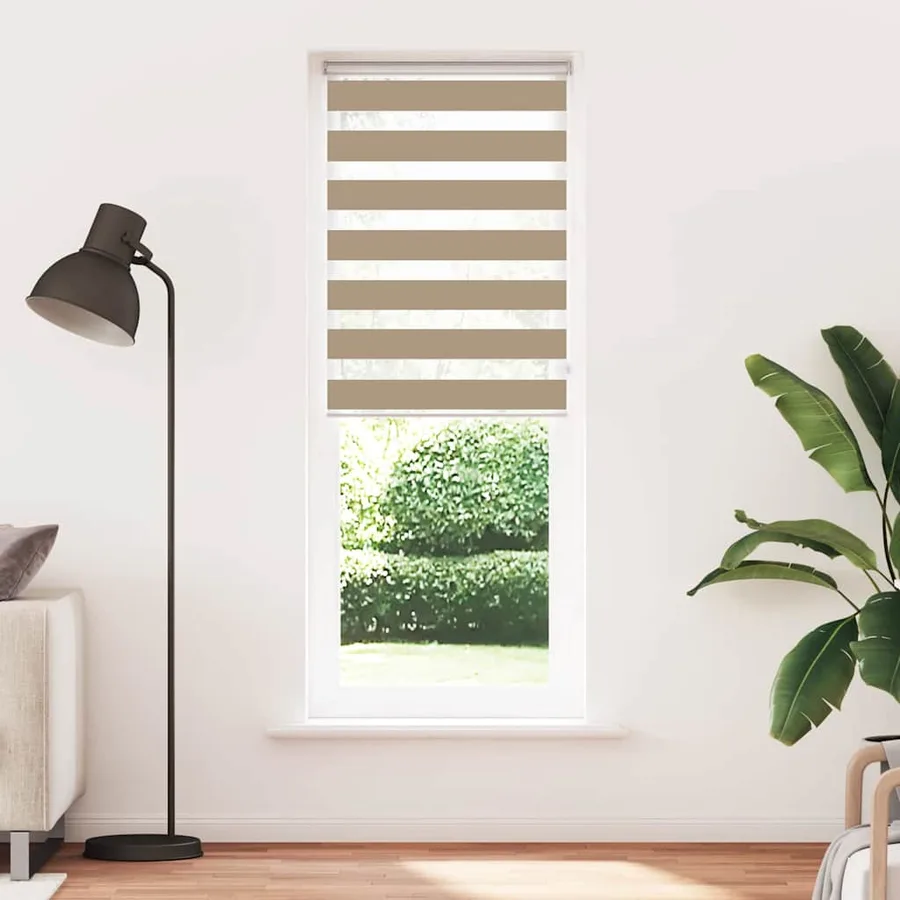 Store zèbre marron sable largeur du tissu 65,9 cm polyester - 2