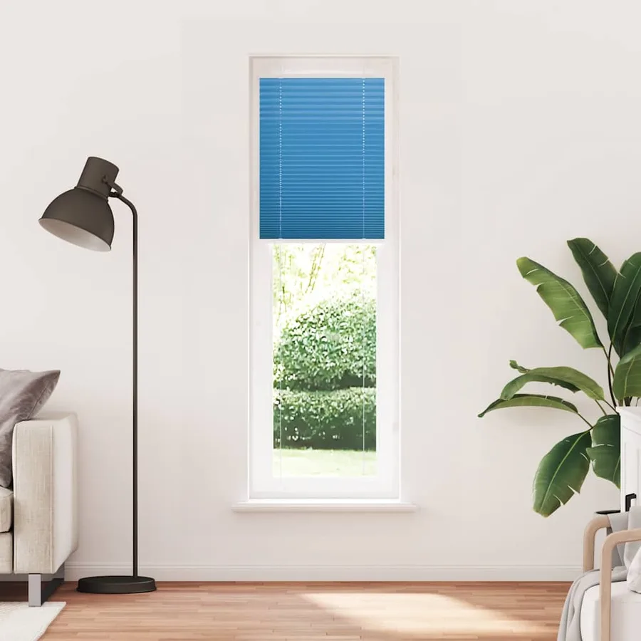 Store plissé bleu 65x200 cm largeur du tissu 64,4 cm polyester - 2
