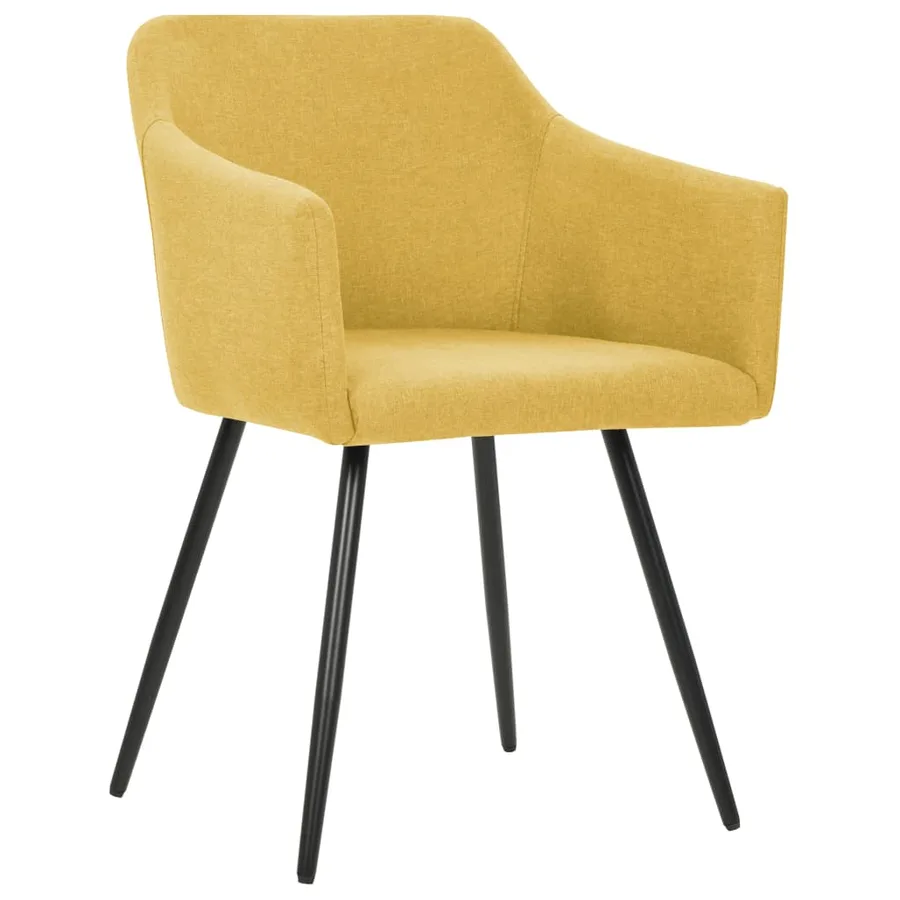 Chaises à manger lot de 4 jaune tissu - 2