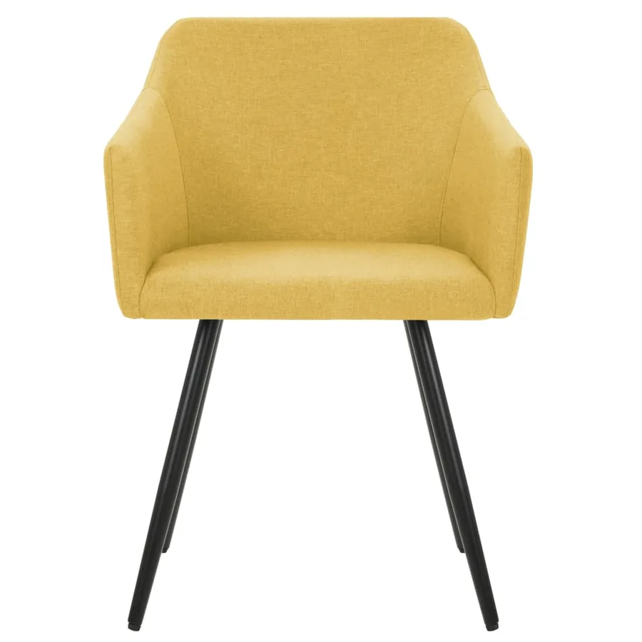 Chaises à manger lot de 4 jaune tissu - 3