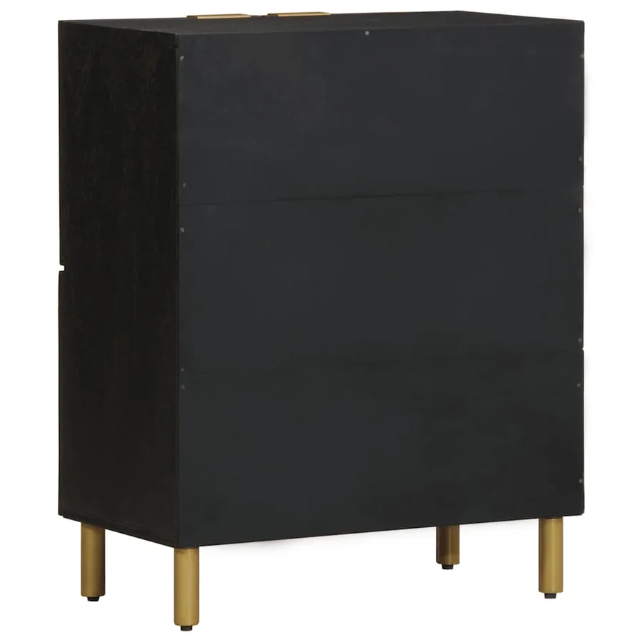 Buffet noir 60x33x75 cm bois d'ingénierie - 5