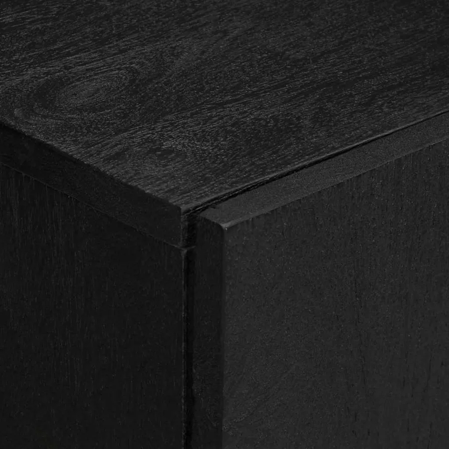 Buffet noir 60x33x75 cm bois d'ingénierie - 6