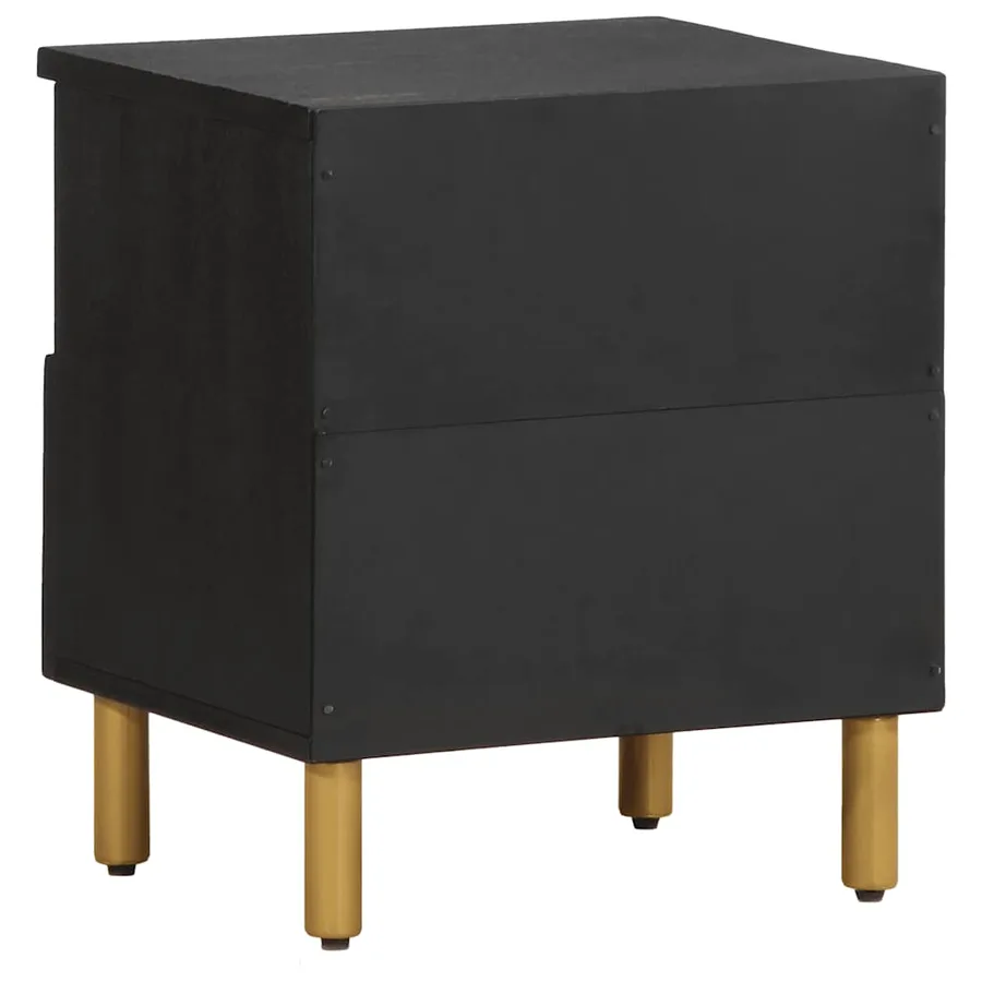 Table de chevet noir 40x33x46 cm bois d'ingénierie - 6