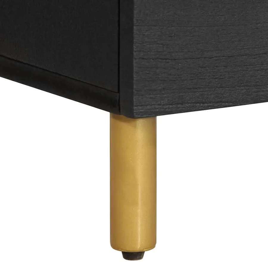 Table de chevet noir 40x33x46 cm bois d'ingénierie - 9