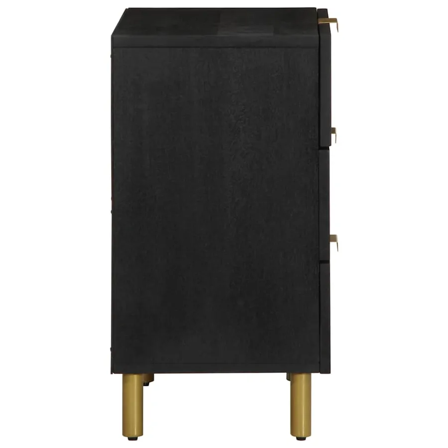 Table de chevet noir 50x33x62 cm bois d'ingénierie - 4