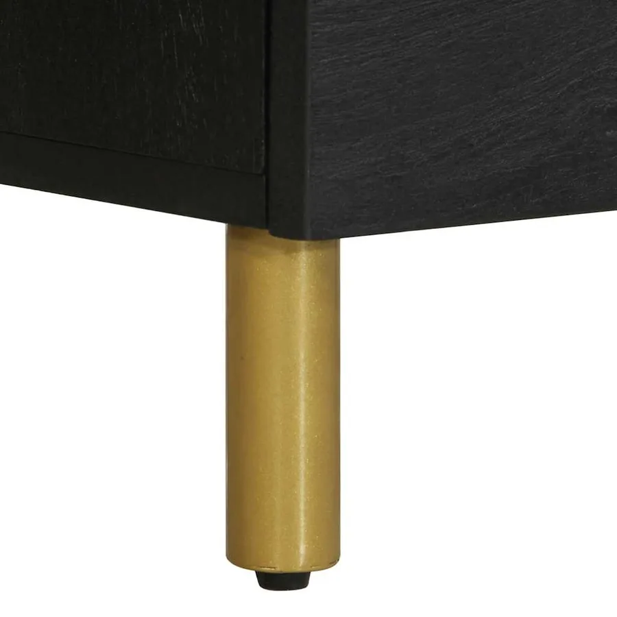 Table de chevet noir 50x33x62 cm bois d'ingénierie - 8