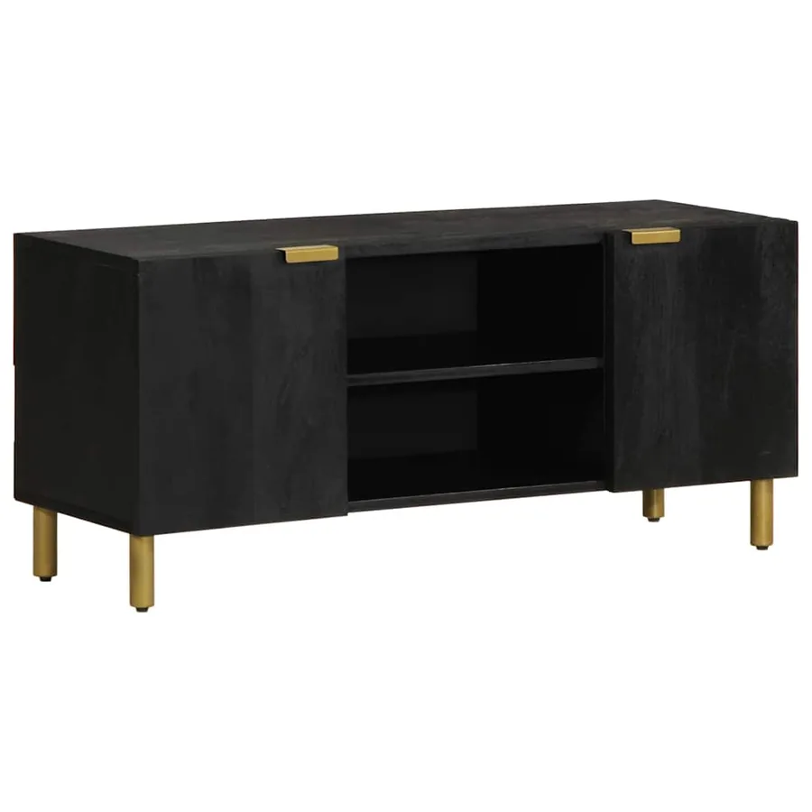 Meuble TV noir 105x33x46 cm bois d'ingénierie