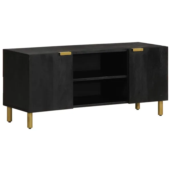 Meuble TV noir 105x33x46 cm bois d'ingénierie