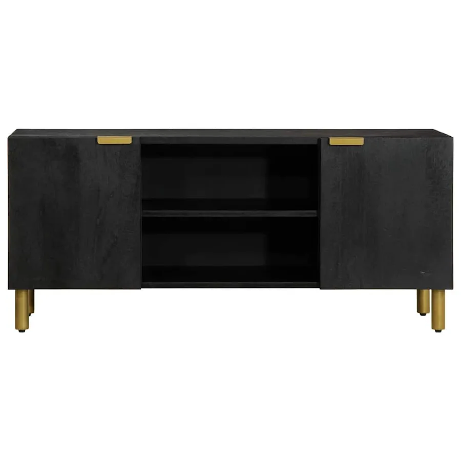 Meuble TV noir 105x33x46 cm bois d'ingénierie - 3