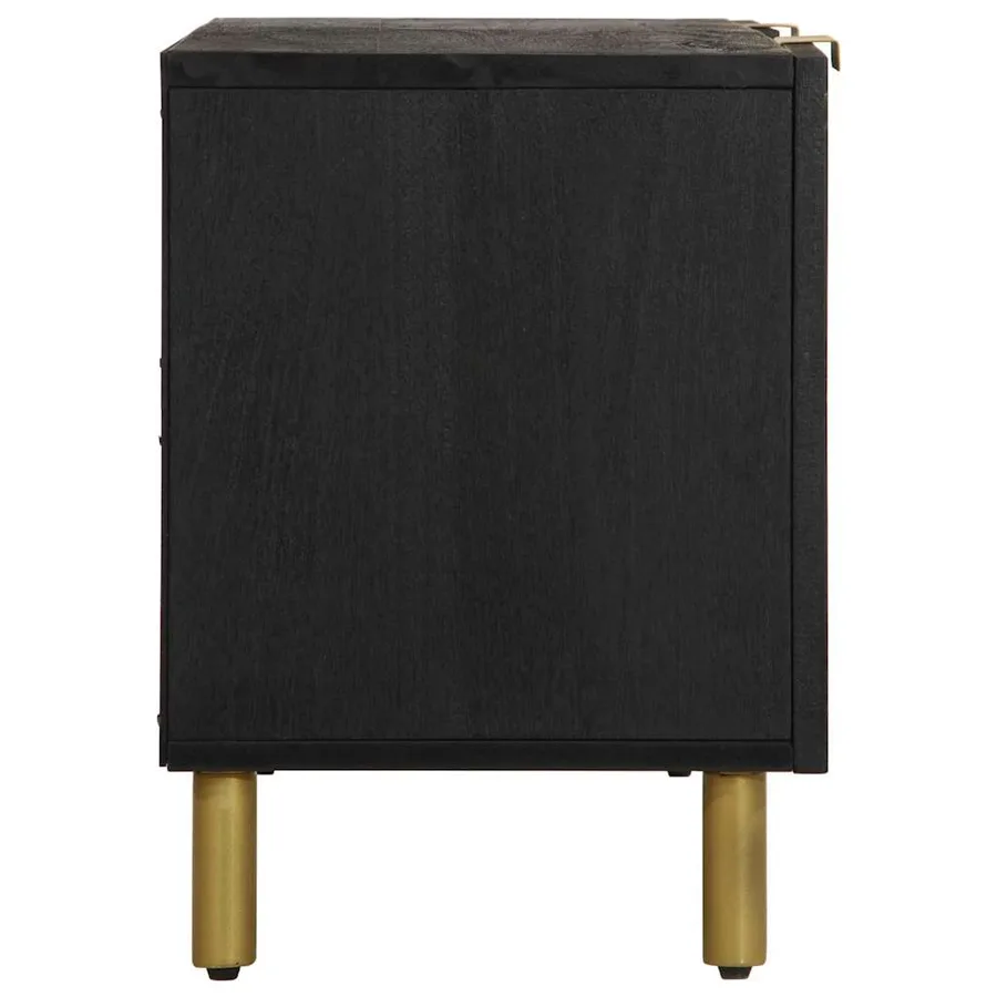 Meuble TV noir 105x33x46 cm bois d'ingénierie - 4