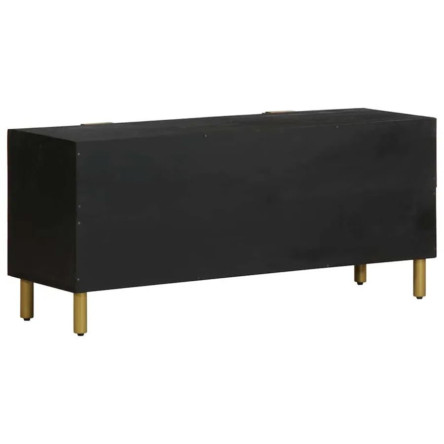 Meuble TV noir 105x33x46 cm bois d'ingénierie - 5