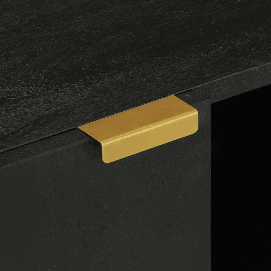 Meuble TV noir 105x33x46 cm bois d'ingénierie - 7