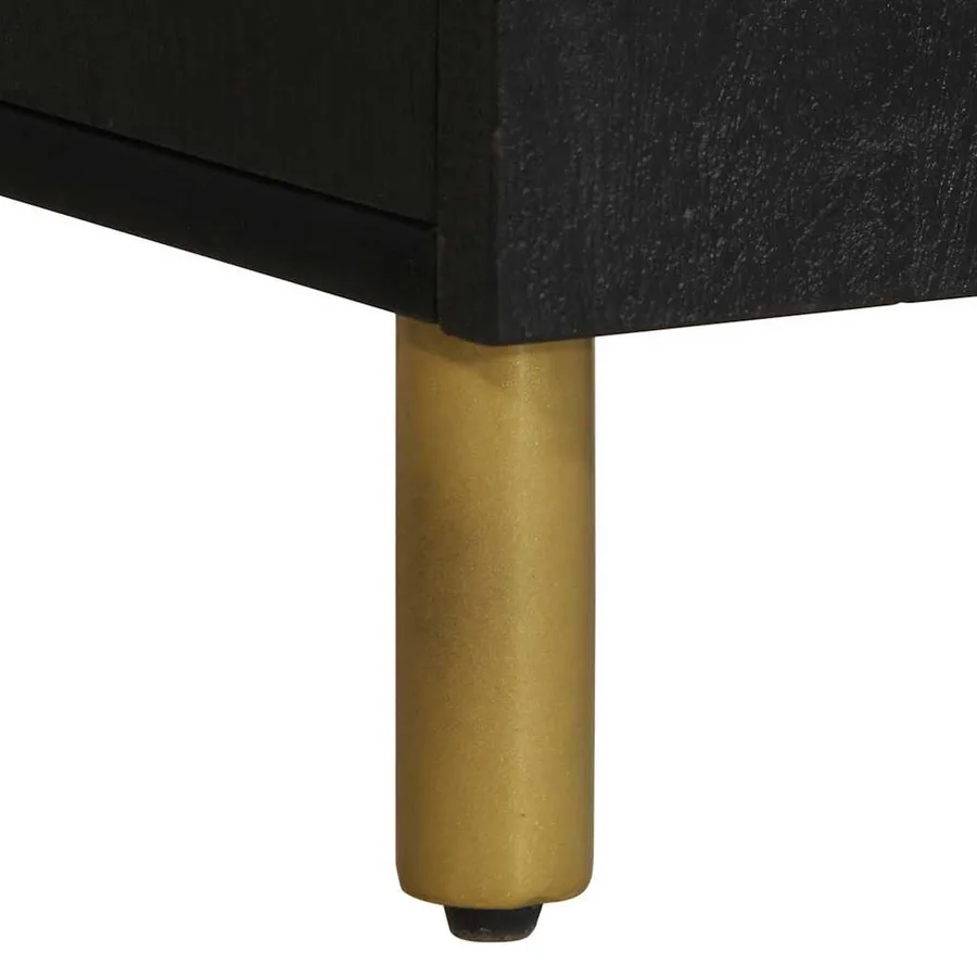 Meuble TV noir 105x33x46 cm bois d'ingénierie - 8