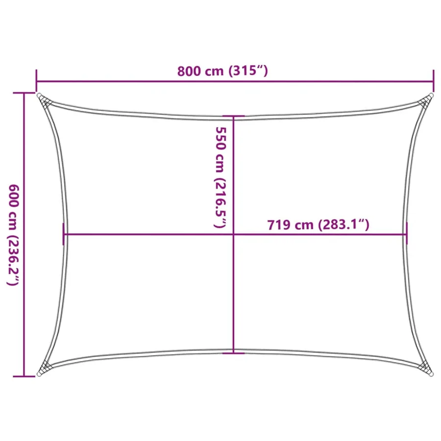 Voile d'ombrage 160 g/m² Marron 6x8 m PEHD - 10