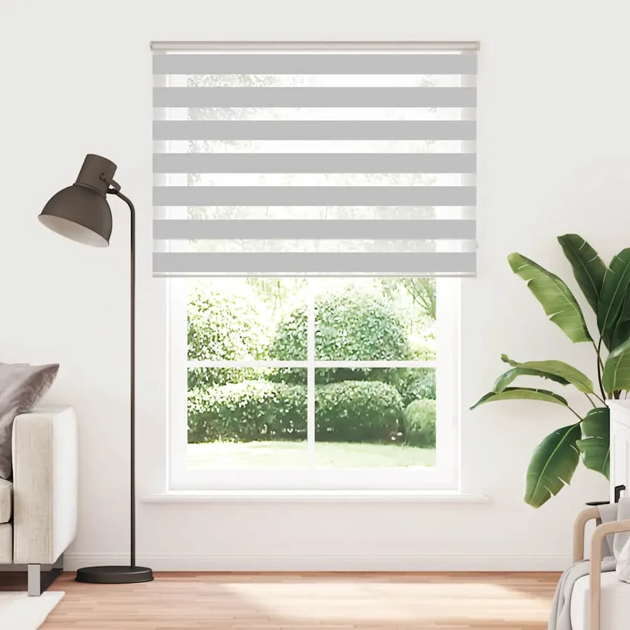 Store zèbre gris clair largeur du tissu 150,9 cm polyester - 2